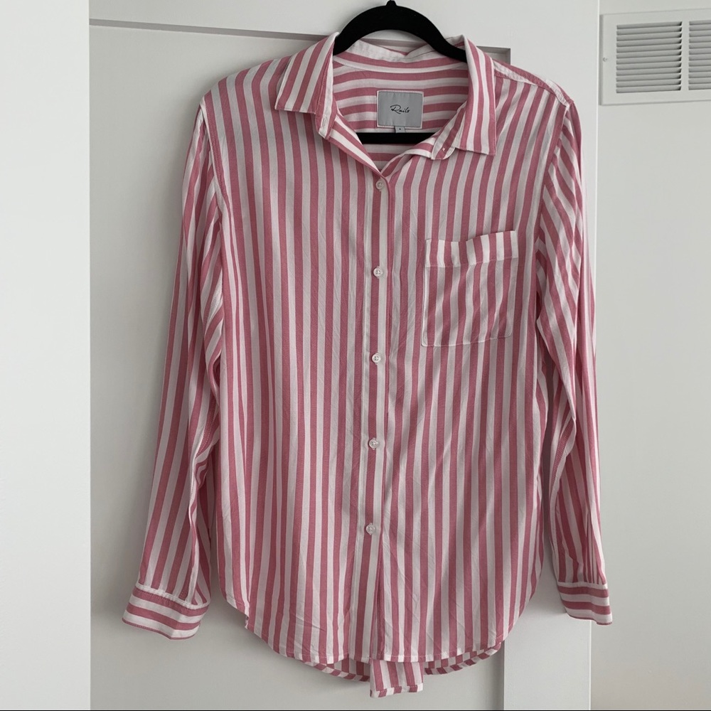 Rails Aly Pink and White Striped Shirt